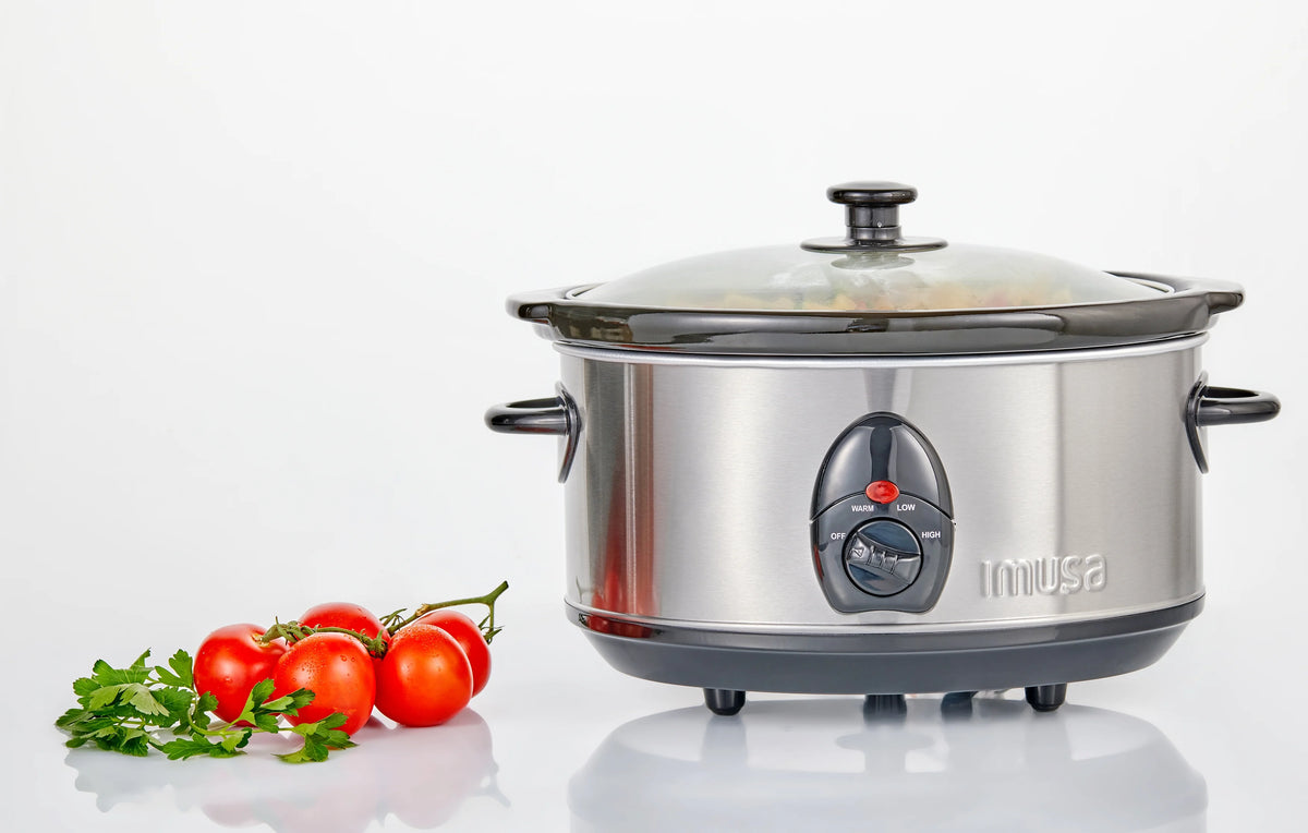 5 Quart Stainless Steel Slow Cooker with Glass Lid and Detachable Base G8391