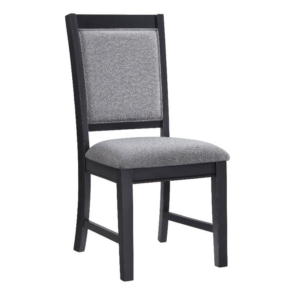 Black and Grey Linen Dining Room Chair (Set of 2) N33114