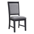Black and Grey Linen Dining Room Chair (Set of 2) N33114