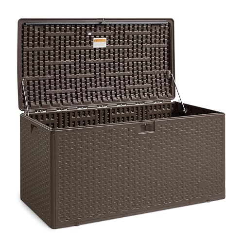 Brown 99 Gallon Deck Box with Lid P85778