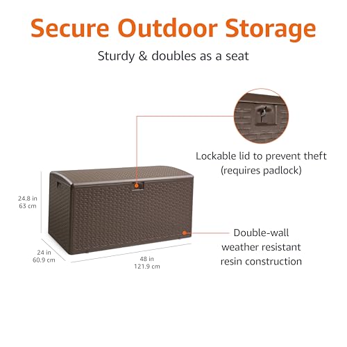 Brown 99 Gallon Deck Box with Lid P85778