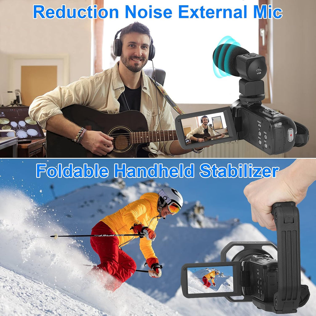 4K 56MP Vlogging Camera with External Microphone and IR Night Vision P454019