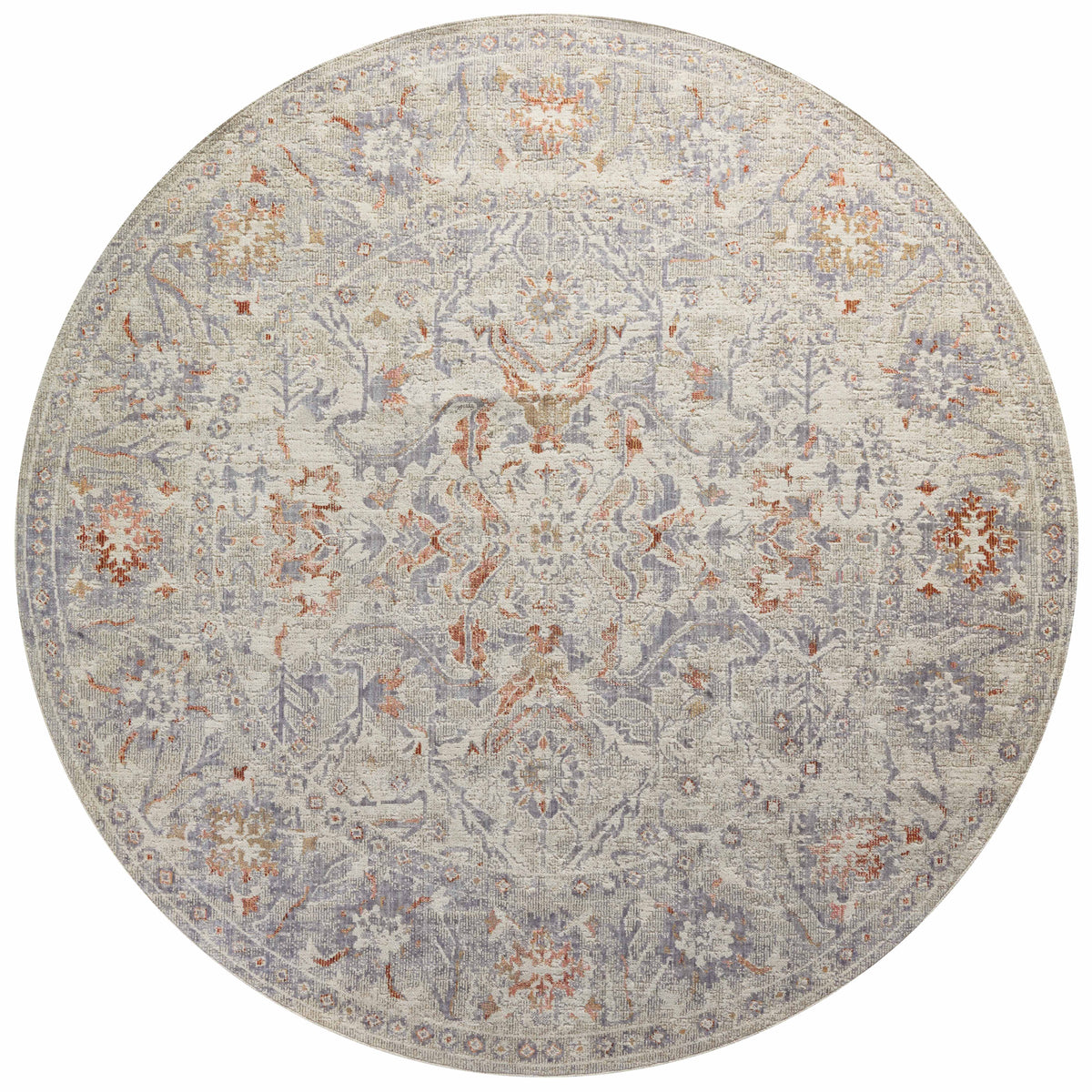 Oatmeal Lavender Round Rug E30985