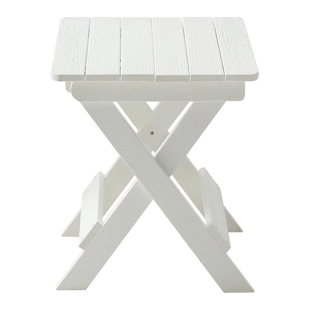 Foldable Small Table and Chair Set with 2 Chairs White Q51491