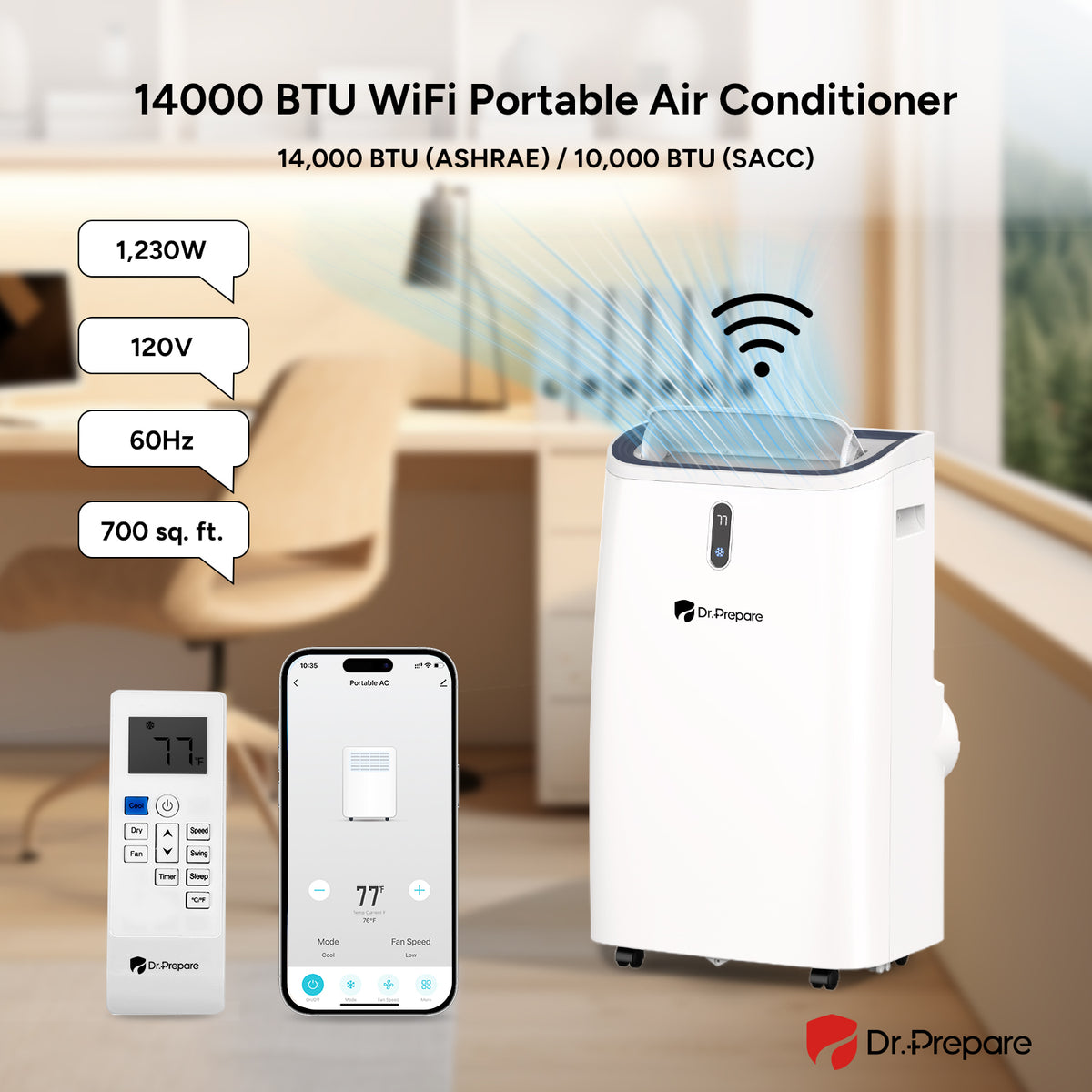 14000 BTU Smart WiFi Portable Air Conditioner A30592