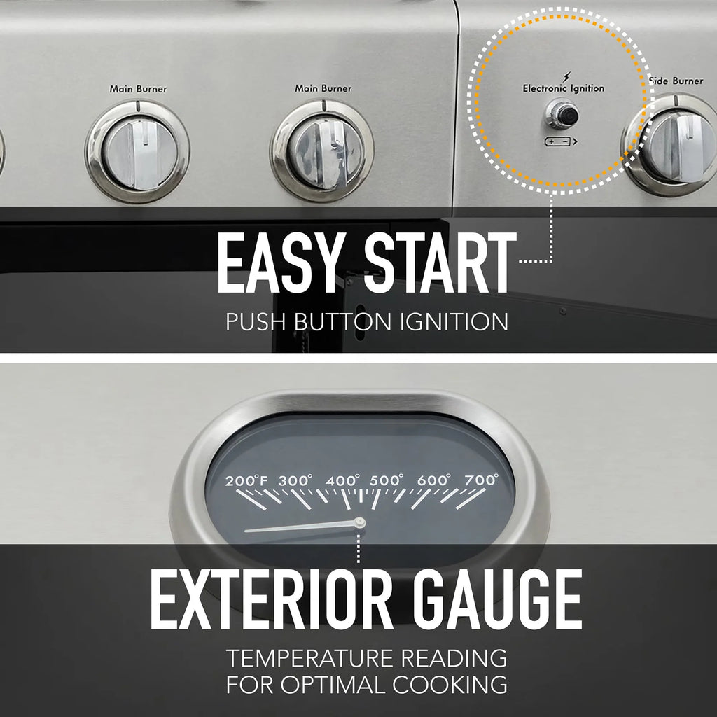 6-Burner Propane Gas Grill with Side Burner F30110