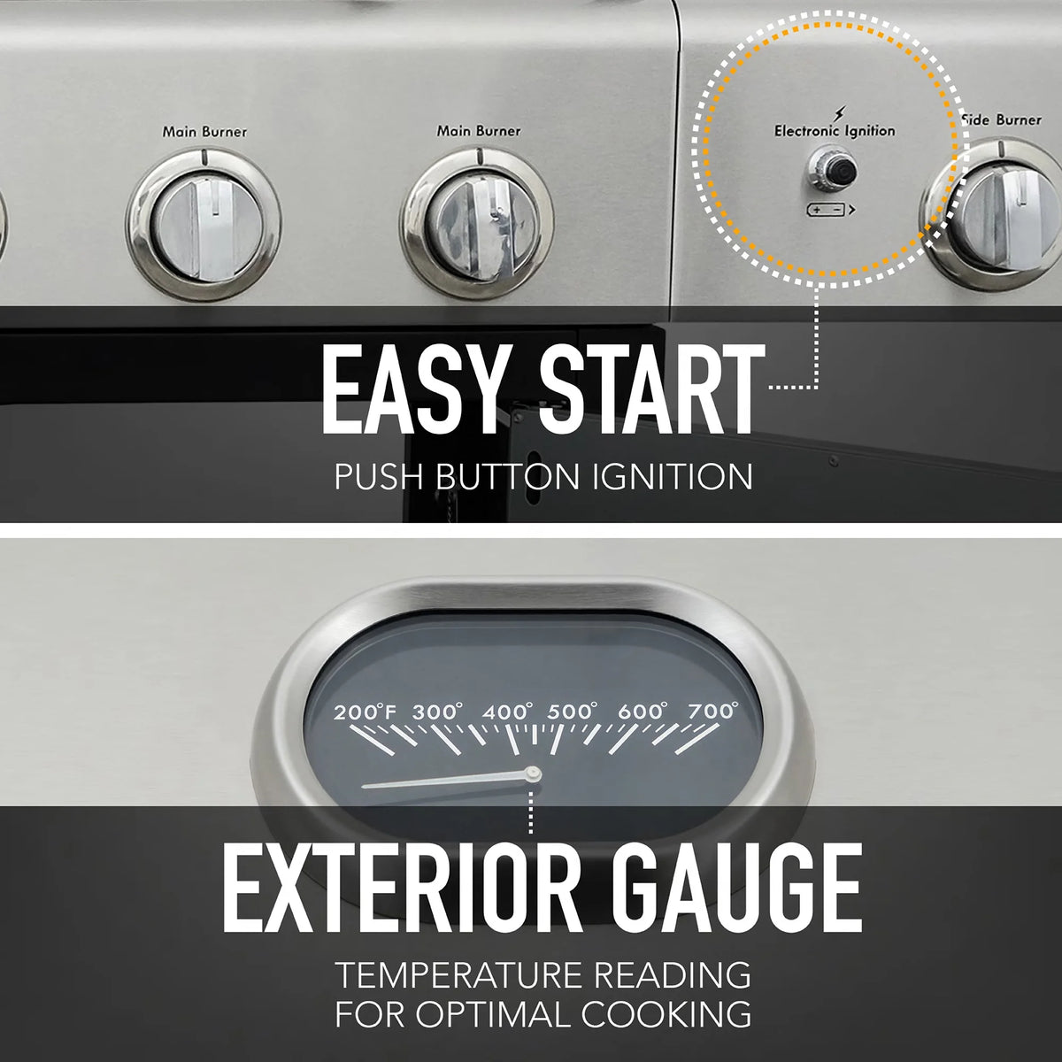 6-Burner Propane Gas Grill with Side Burner F30110