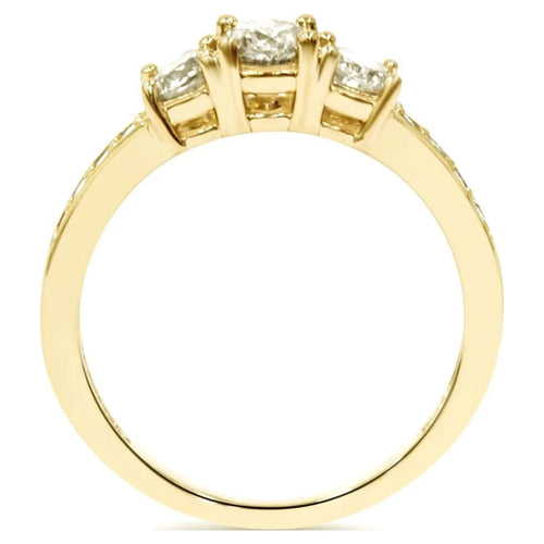 1 Ct 3-Stone Diamond Engagement Ring 10K Yellow Gold X12113