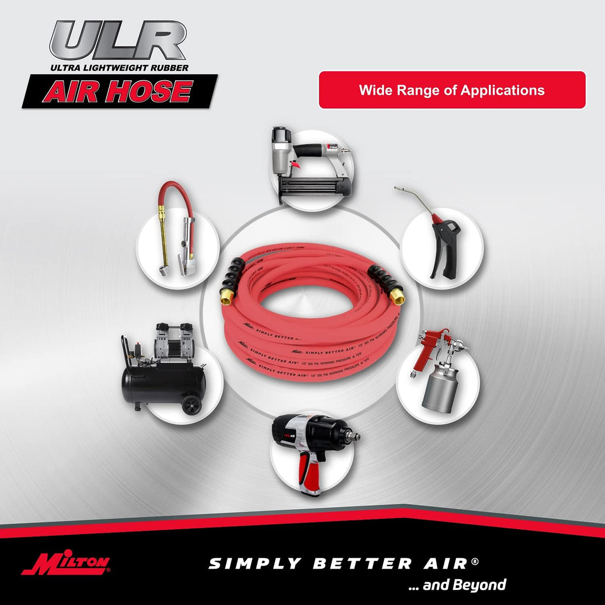 50 ft. x 1/2 ID Ultra Lightweight Rubber Air Hose S2629