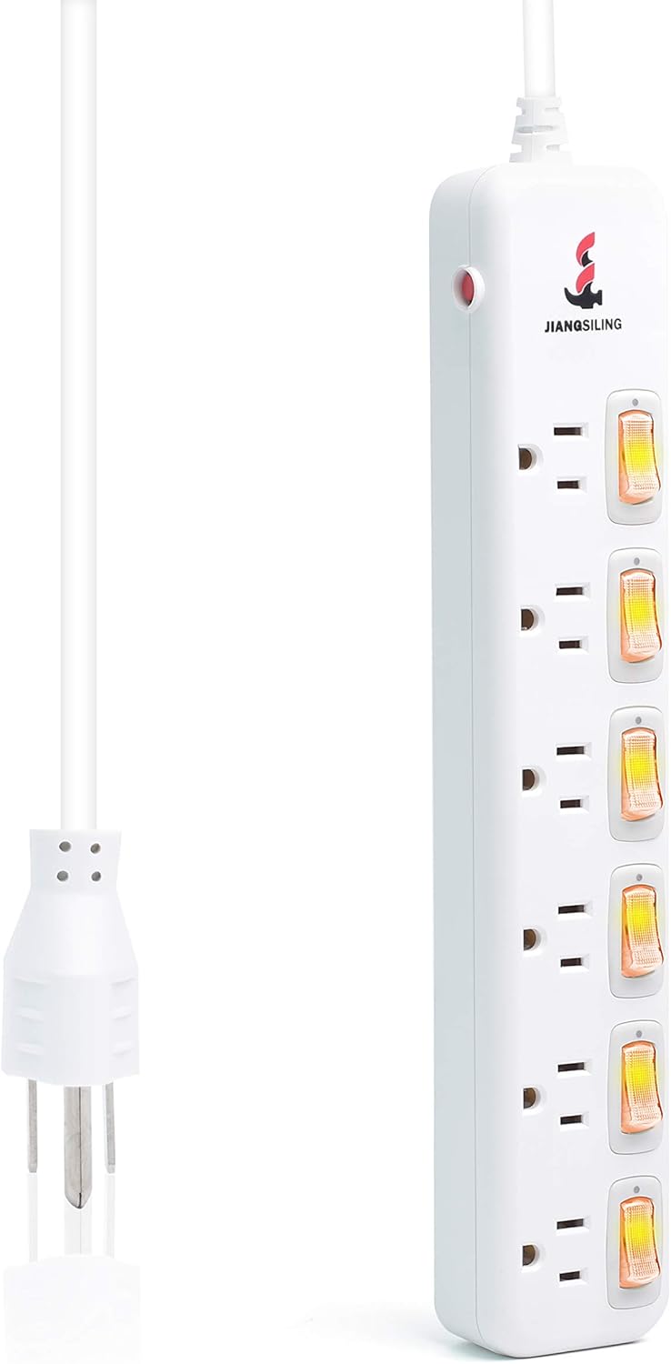 4 Outlets Surge Protector Power Strip 6 ft Cord T28794