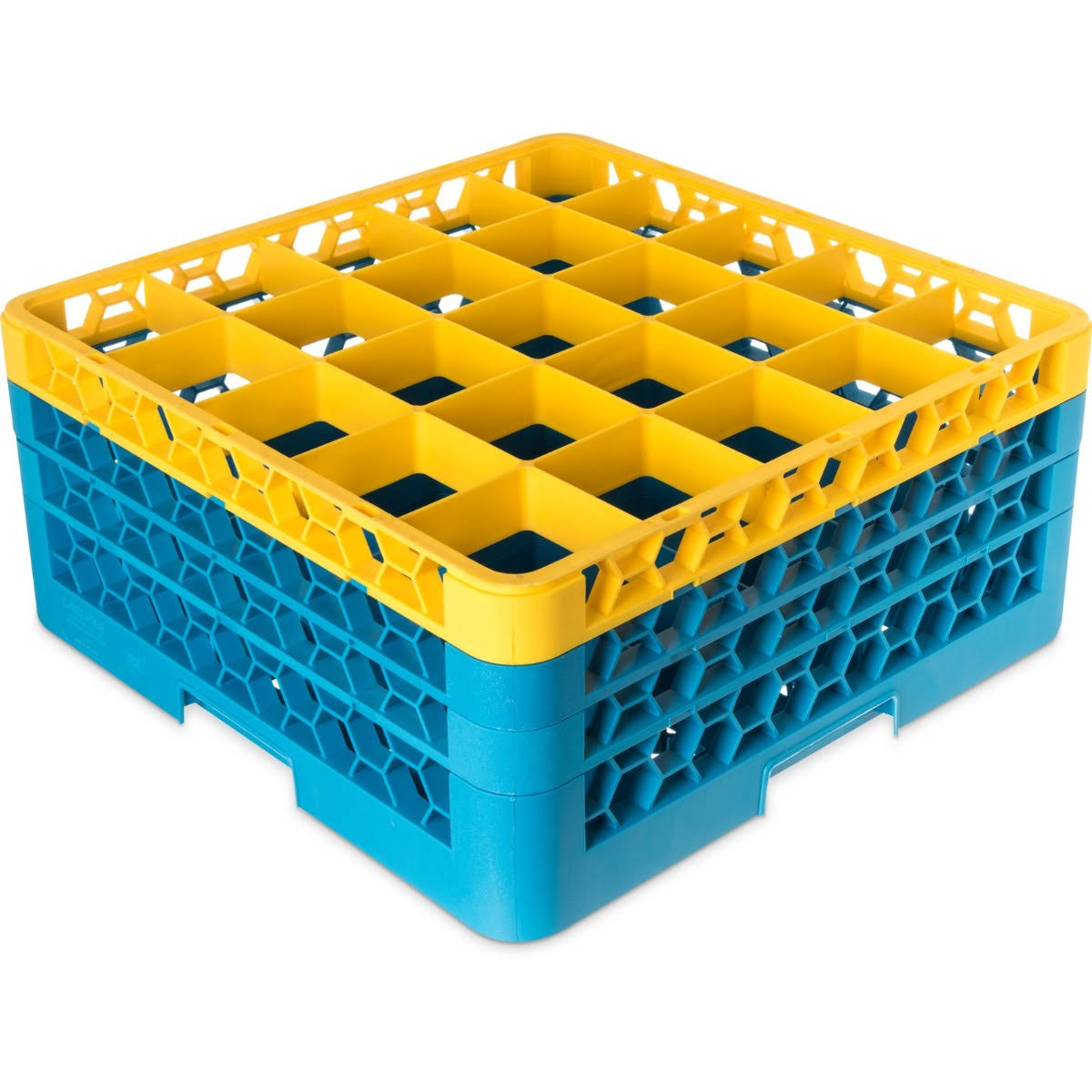 25 Compartment Yellow Glass Rack with 3 Extenders V460943