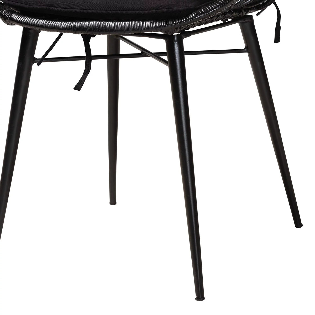 Black Rattan and Metal 2-Piece Dining Chair Set P313155