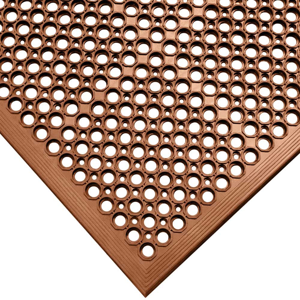 Red Non-Slip Rubber Kitchen Floor Mat, 1/2 x 36 x 60, Pack of 2 N76944