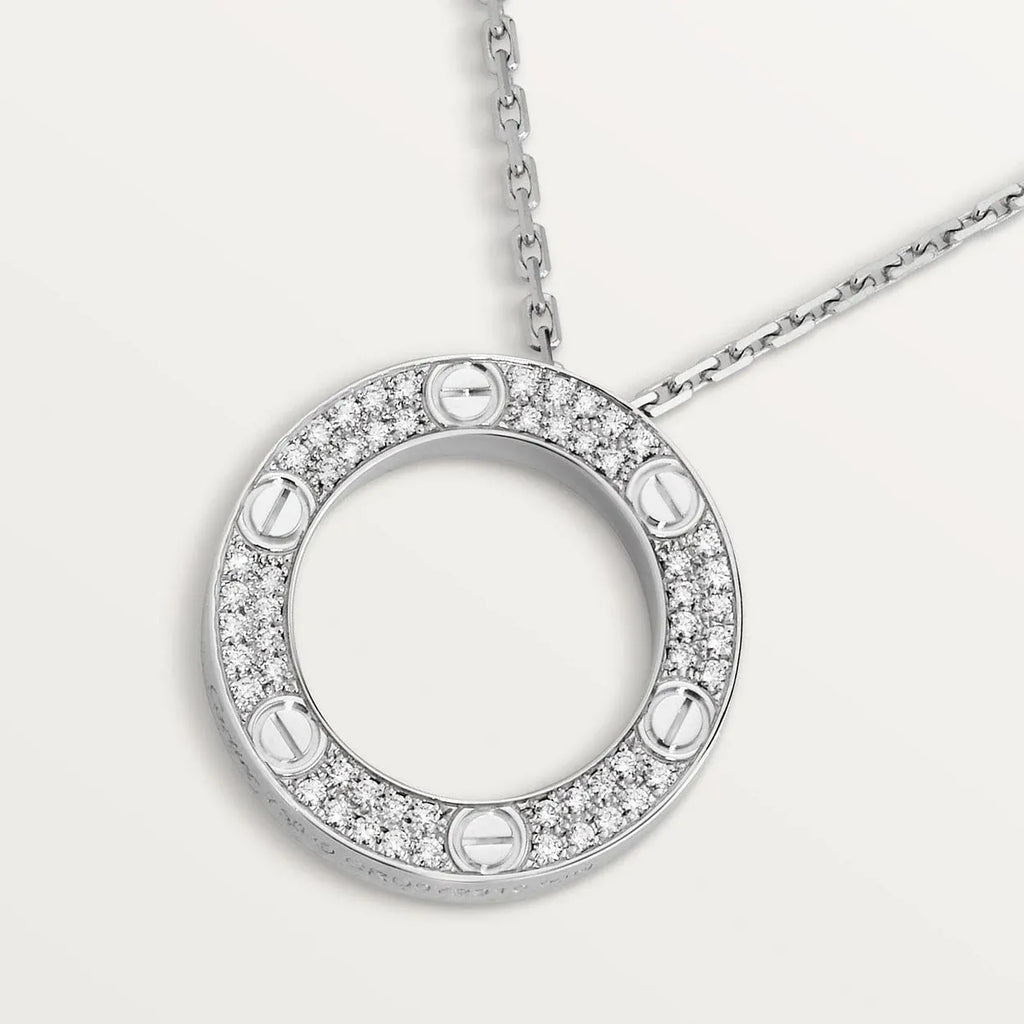 Screw Love Necklace With Diamond Paved N3711