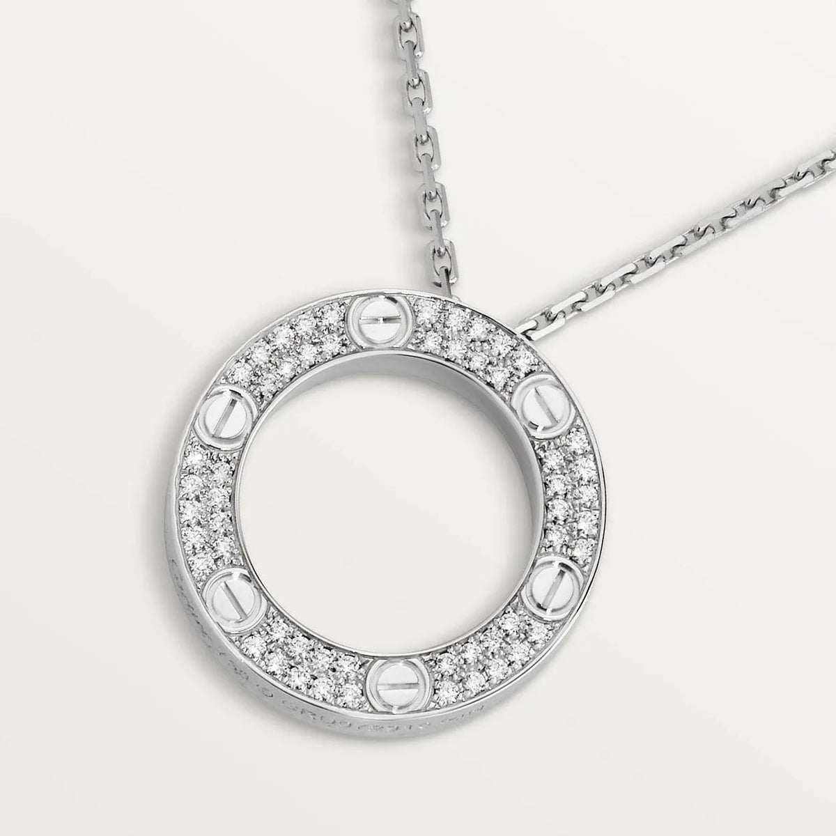 Screw Love Necklace With Diamond Paved N3711