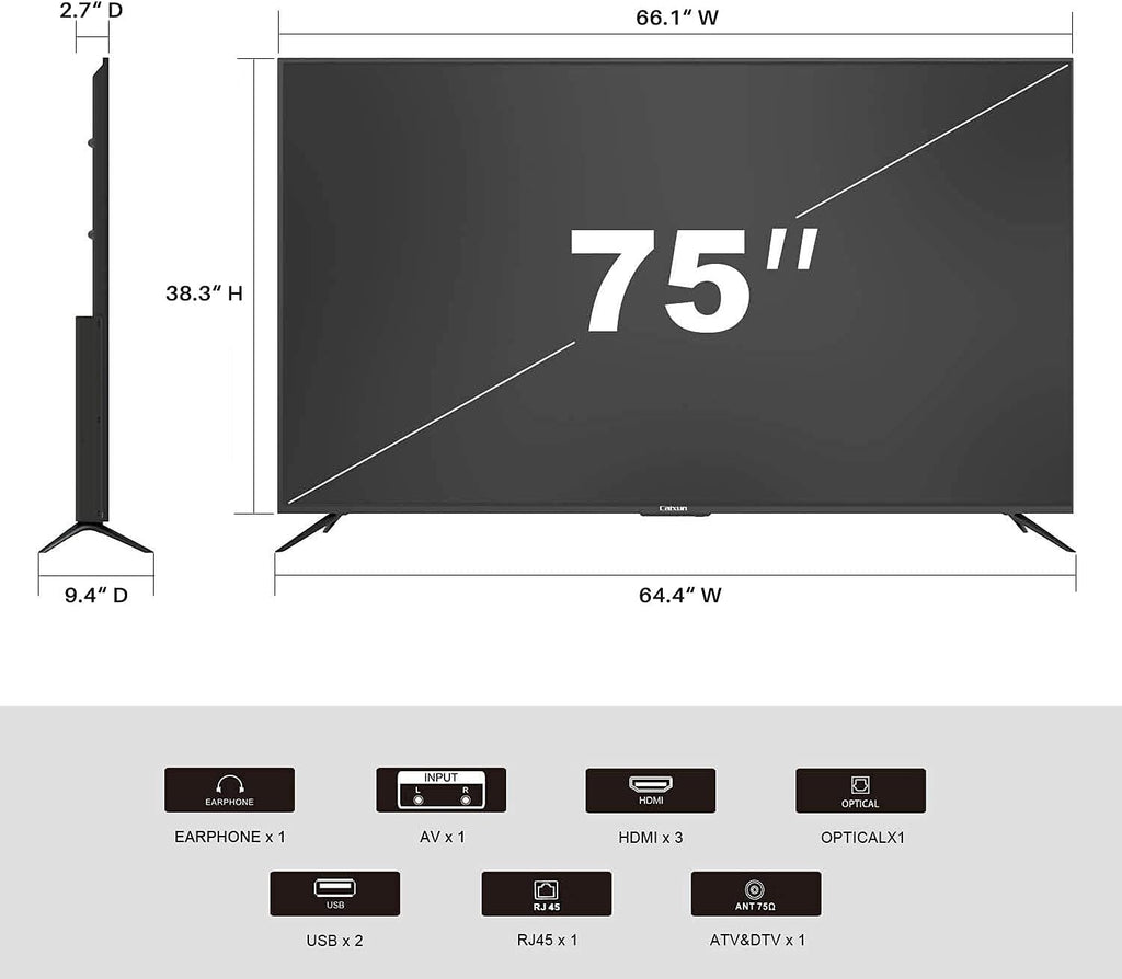 75 inch 4K UHD HDR Smart Android TV E666