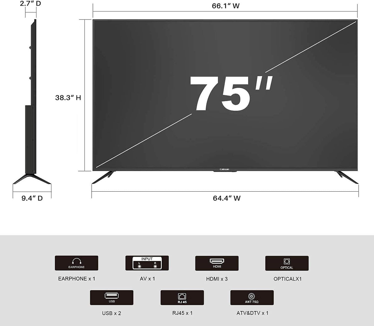 75 inch 4K UHD HDR Smart Android TV E666