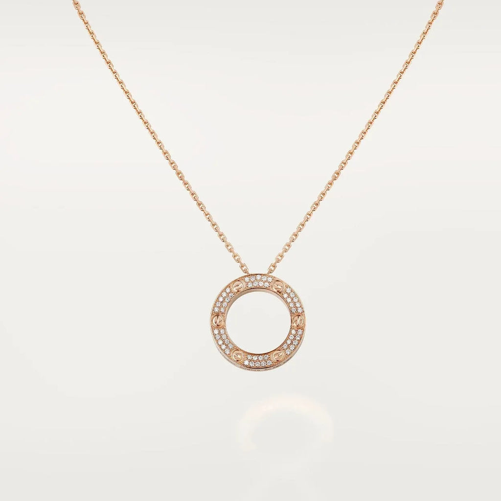 Screw Love Necklace With Diamond Paved N3711