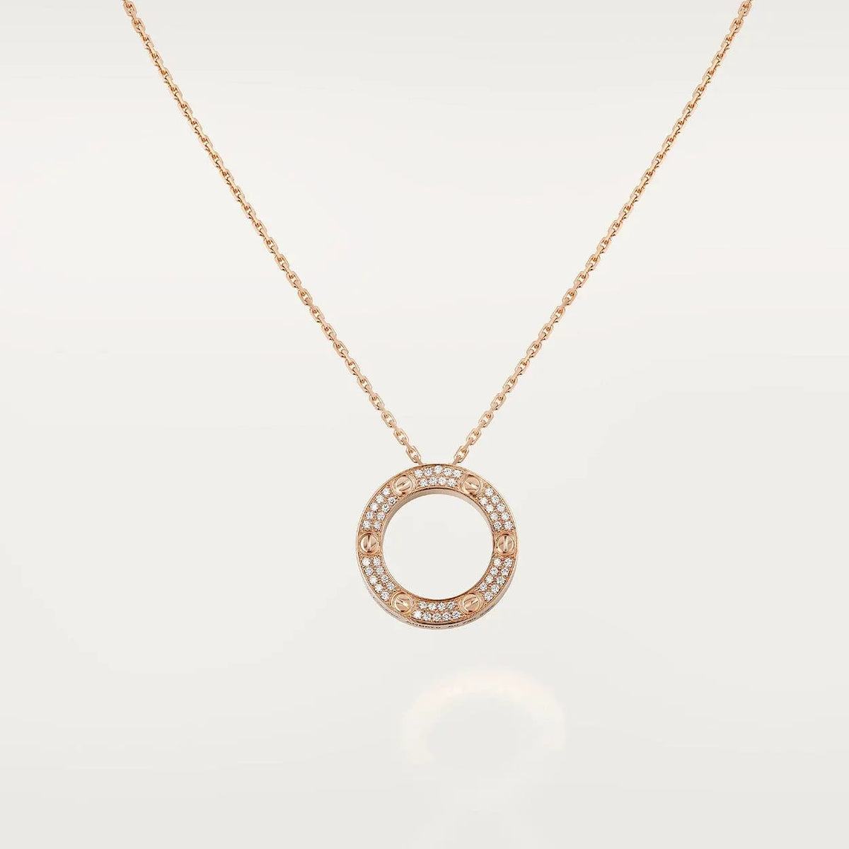 Screw Love Necklace With Diamond Paved N3711