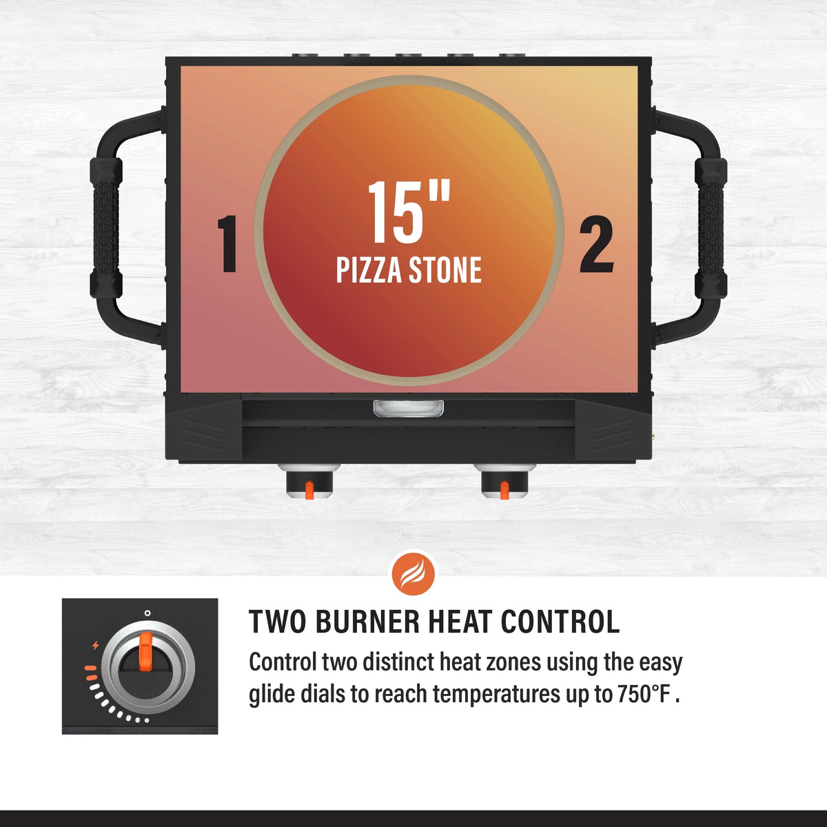 Tabletop Propane Pizza Oven with Two 15 Cordierite Stones R1753