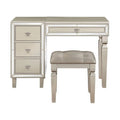 47 Inch Vanity Desk Set with Stool Mirror and Drawers W9159