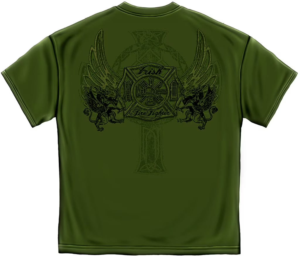 Military Green Cotton Firefighter T-Shirt K69291