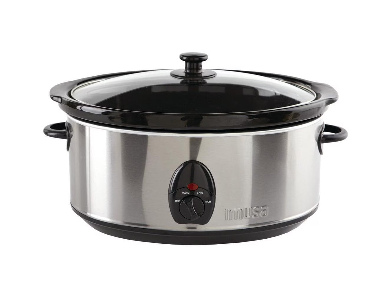 5 Quart Stainless Steel Slow Cooker with Glass Lid and Detachable Base G8391