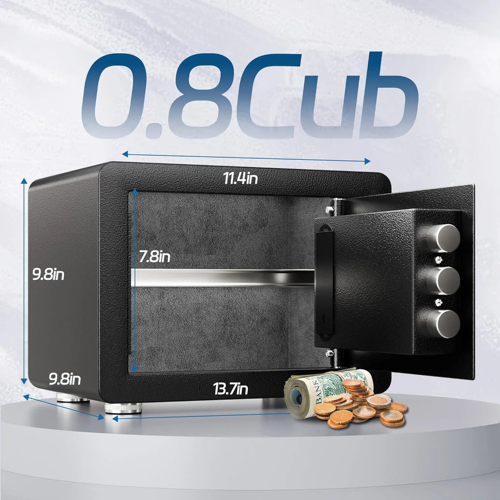 0.8 Cubic Feet Steel Security Safe with Lock Box H615