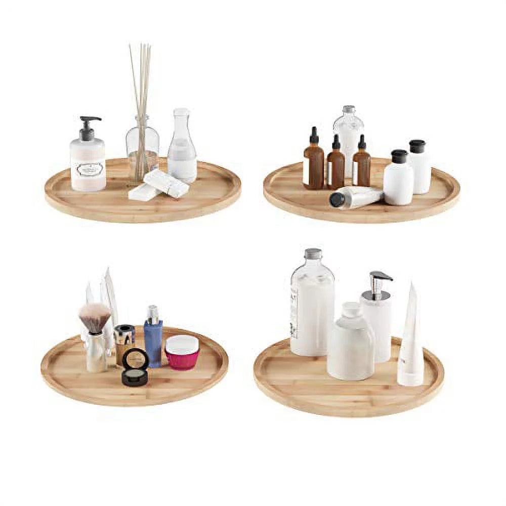 All-Natural Bamboo Round Single Tier 14 Inch Lazy Susan Turntable G8420