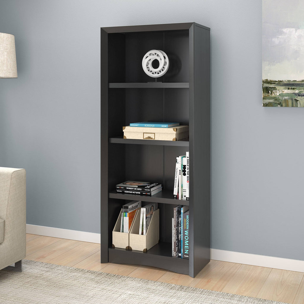 Brown Tall Adjustable Bookcase with Faux Woodgrain Finish M958689