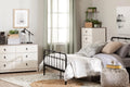 White and Weathered Oak 6 Drawer Double Dresser T1437