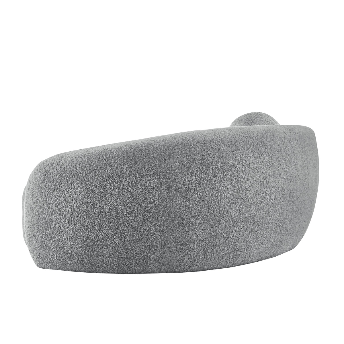 Grey Upholstered Sherpa Curve Back Sofa D610