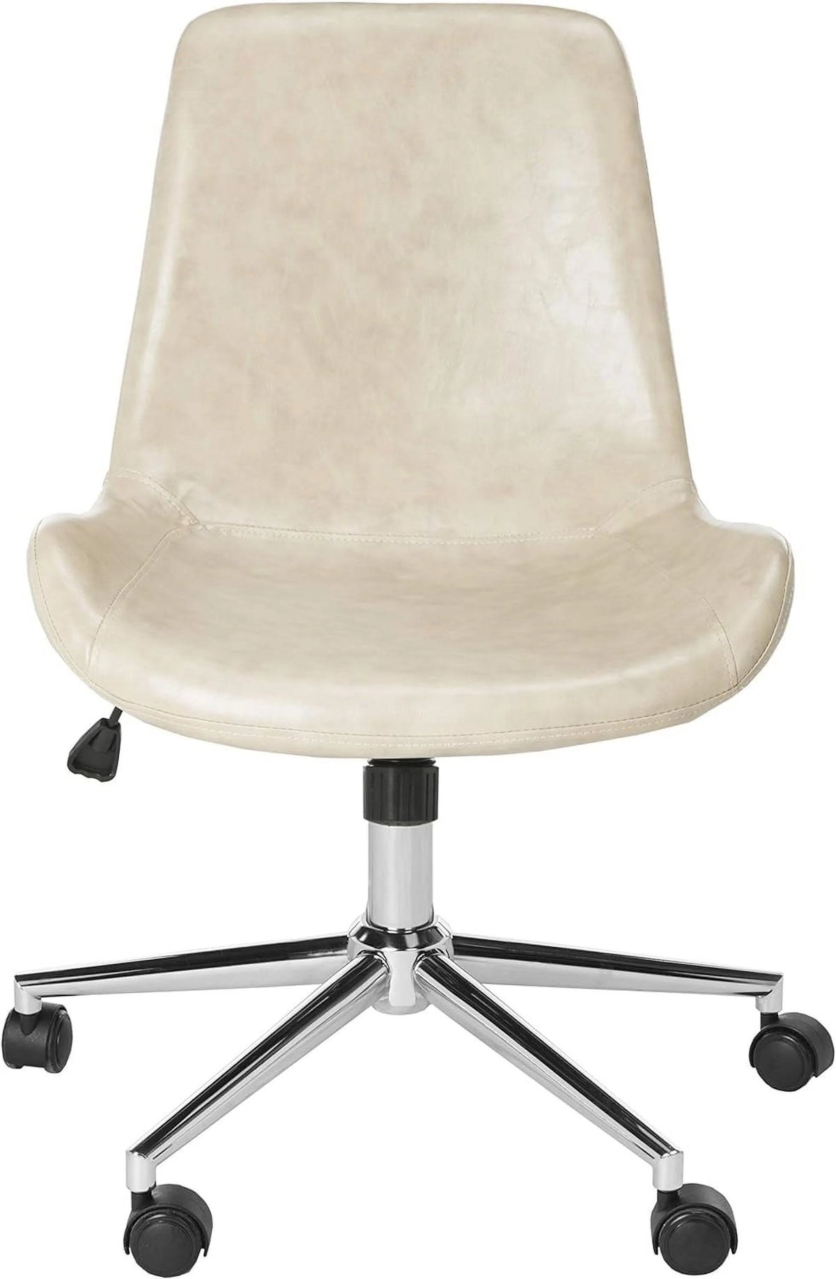 Beige Faux Leather Swivel Adjustable Office Desk Chair B206