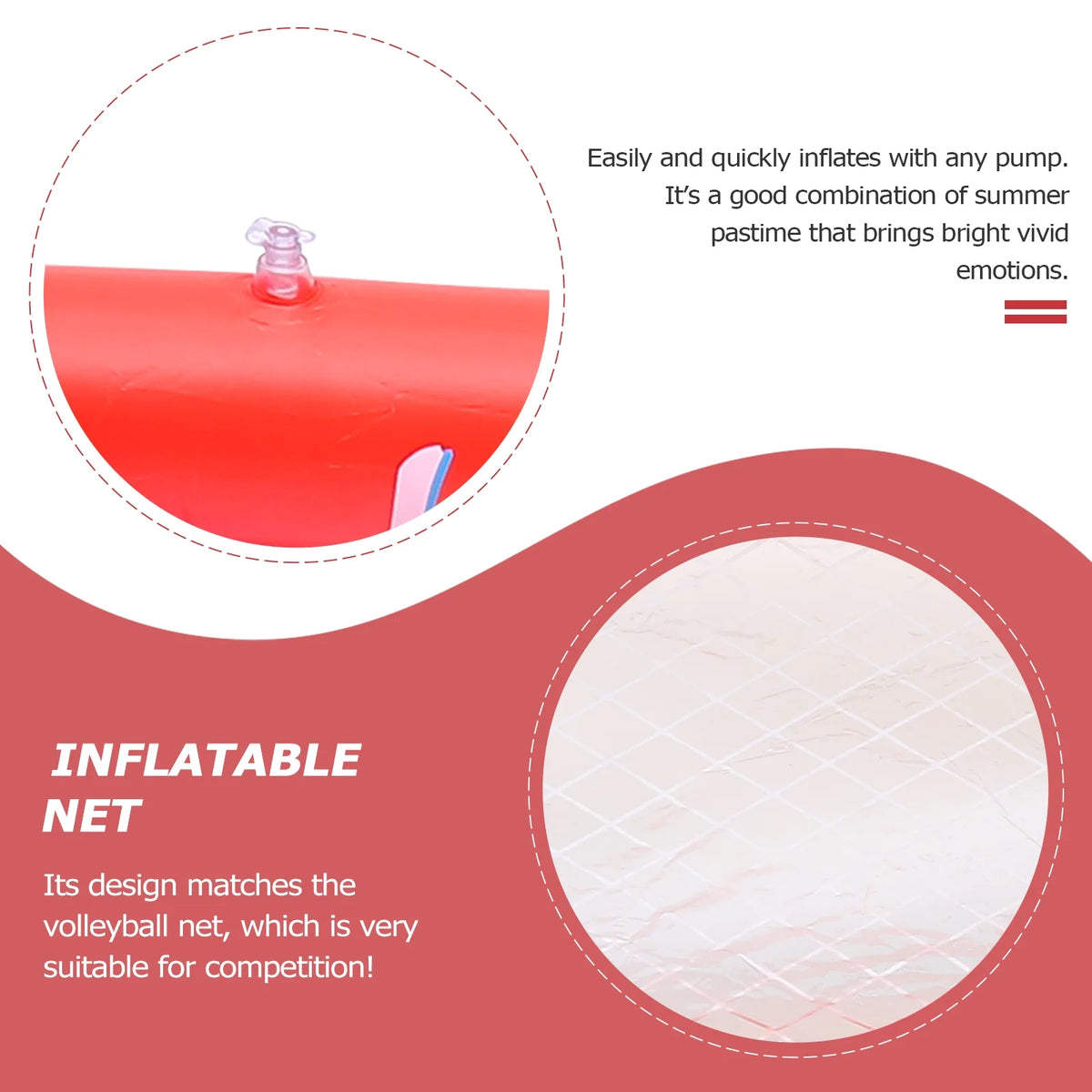 Inflatable Pool Float Set with Volleyball Net and Volleyballs Z394301