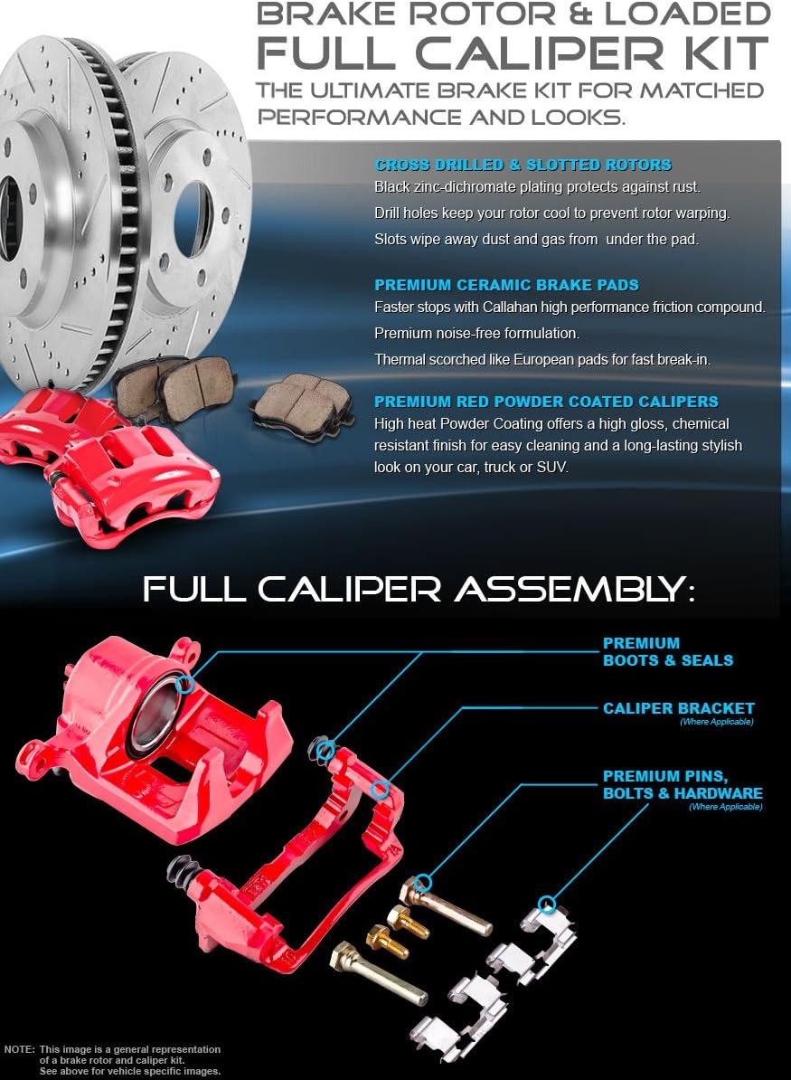 Red Powder Coated Caliper Assembly Set Kit M448377