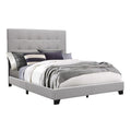 Light Gray Button Tufted Full Size Wood Bed F22171