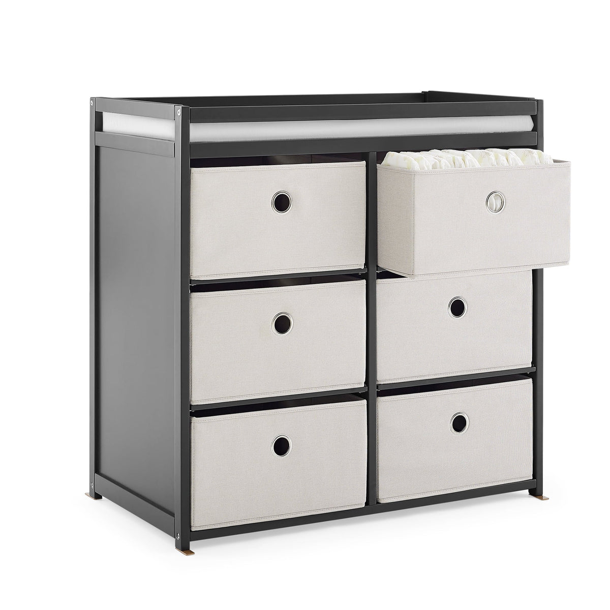 Changing Table with Fabric Bins K84148