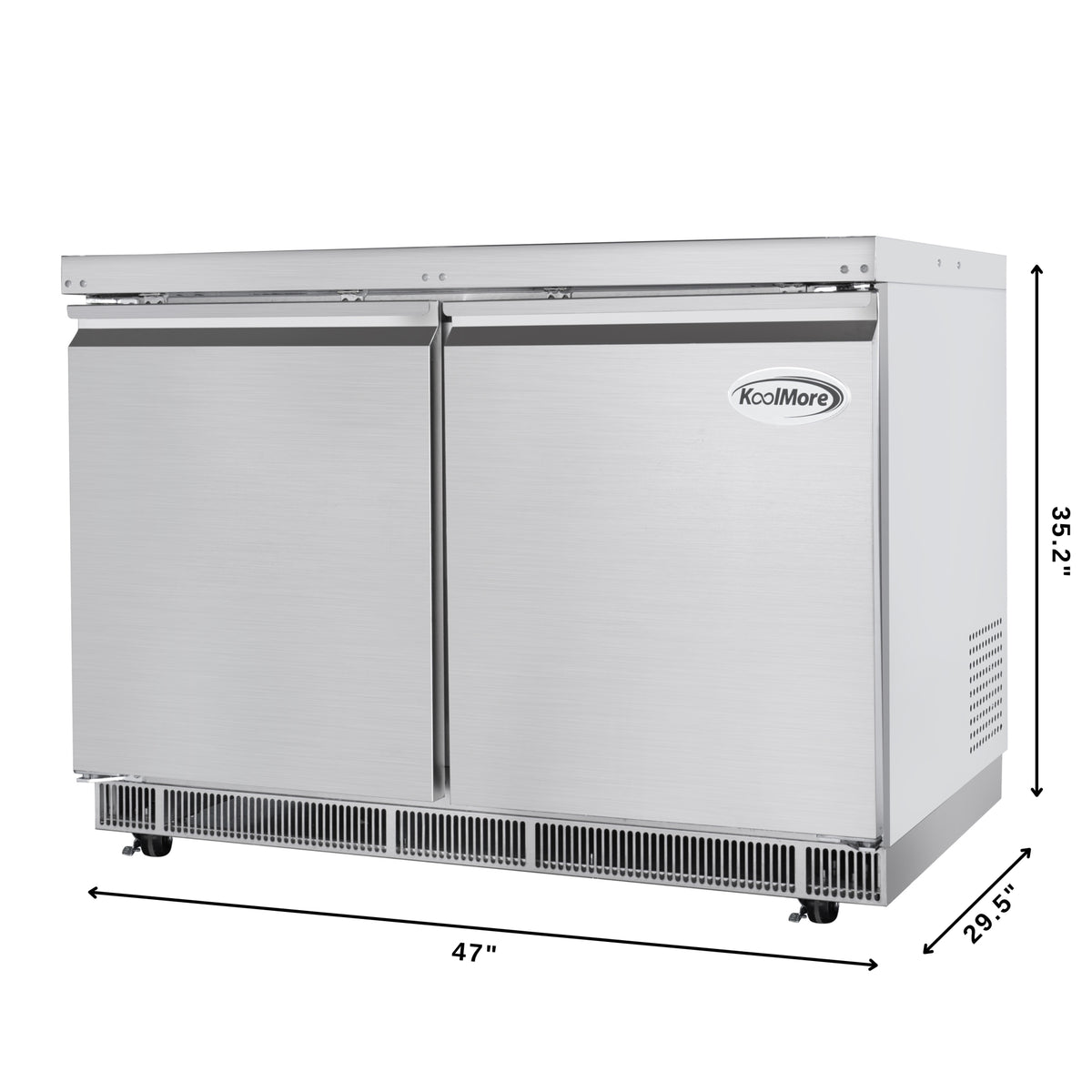48 in. Commercial Refrigerated Prep Station Cold Table with 9 Pan Storage and Two Adjustable Shelves N6453
