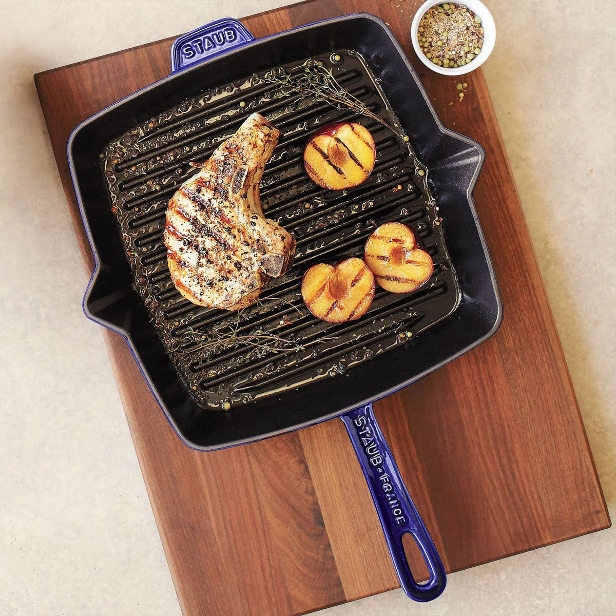 Cast Iron Square Grill Pan, 12-in, Dark Blue W590237