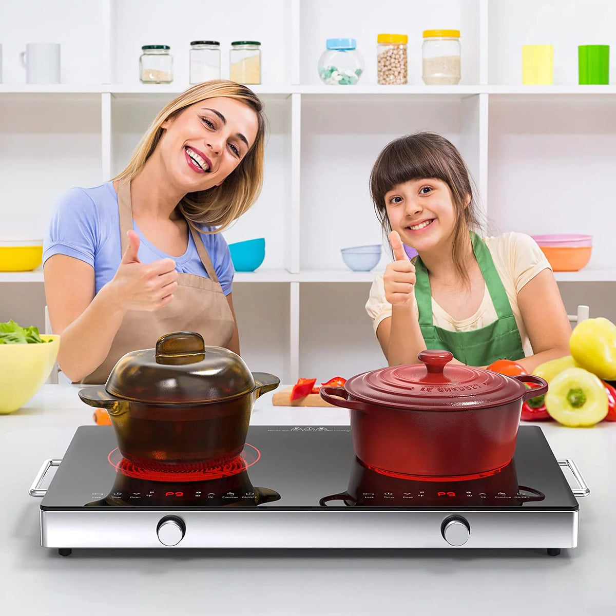 2 Burners 2400W Portable Electric Cooktop I8853