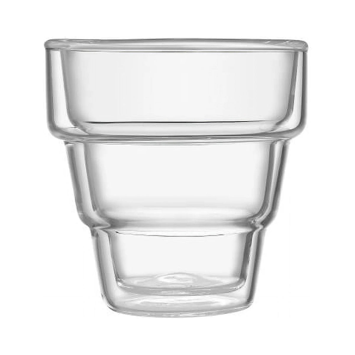 Clear Stackable Glass Espresso Mugs Set of 4 I14096