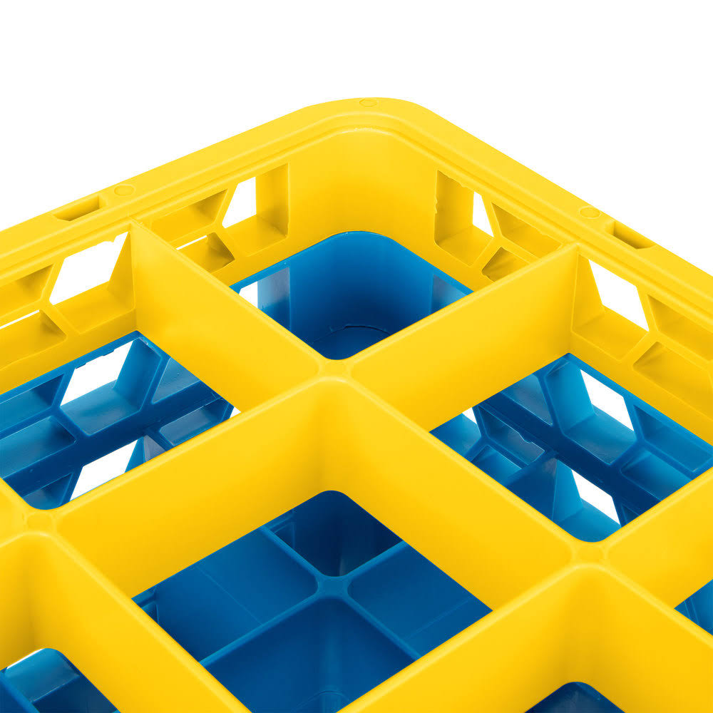 25 Compartment Yellow Glass Rack with 3 Extenders V460943