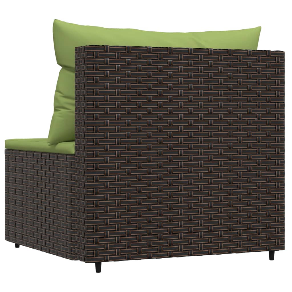 Brown Poly Rattan Patio Sofa with Cushions B235
