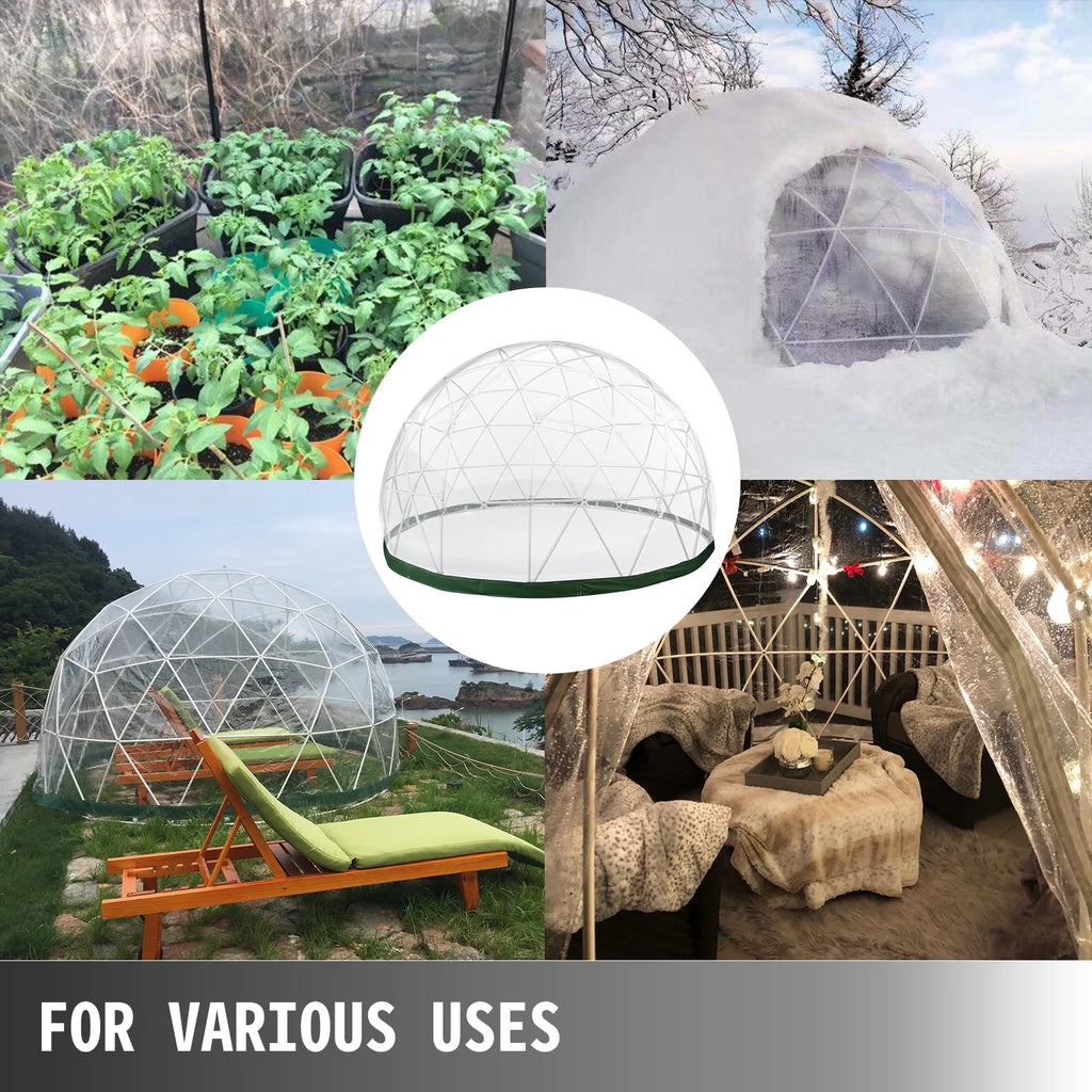 9.5ft PVC Geodesic Dome Bubble Tent with Door and Windows K56372