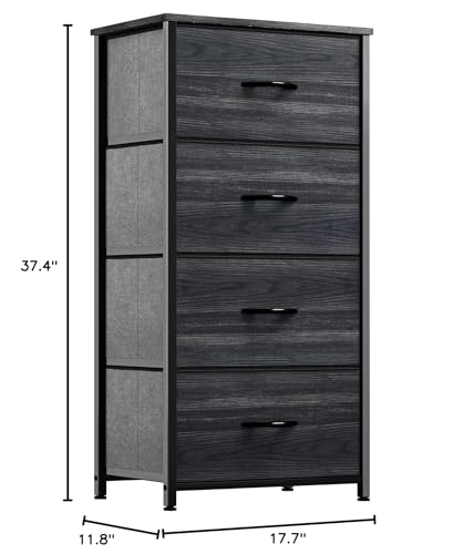 4 Drawer Fabric Storage Dresser with Wooden Top X712
