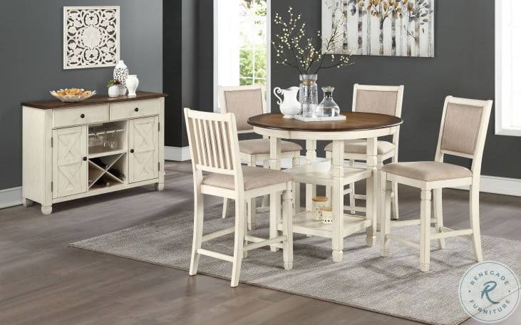 White Round Counter Table D425