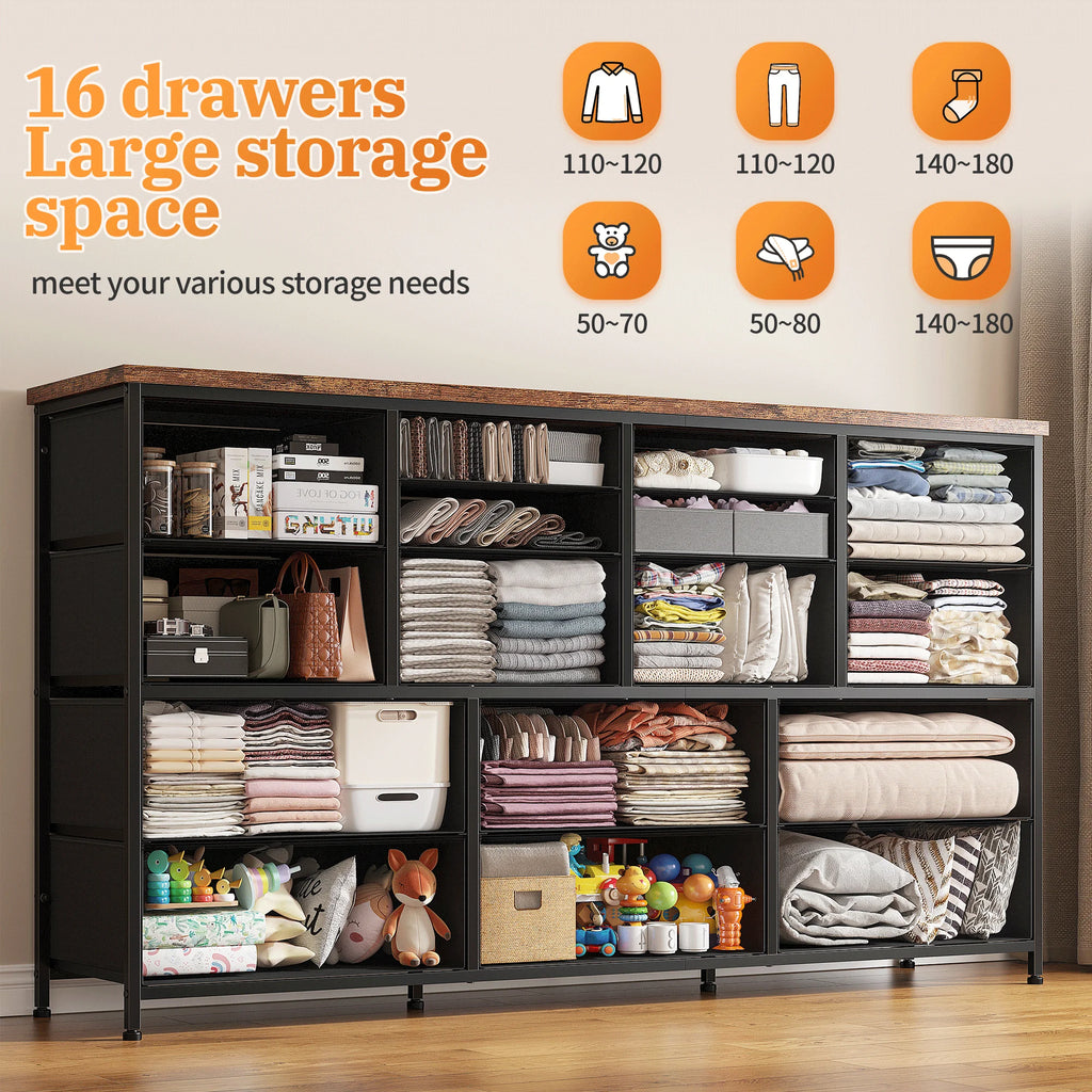 White 16 Drawer Dresser with Power Outlet O569549