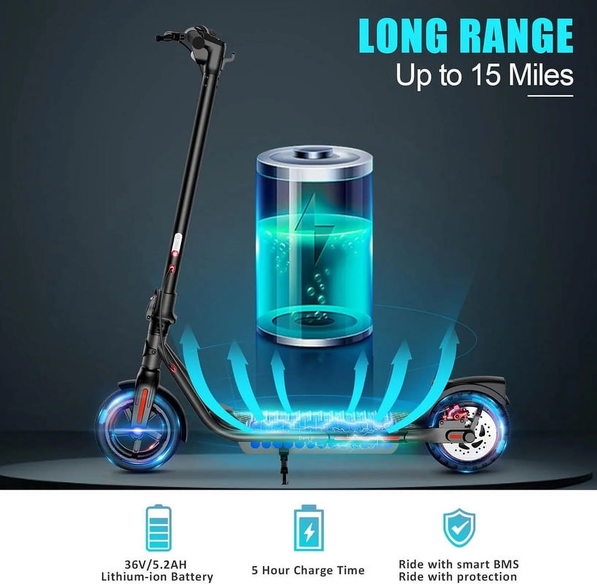 Electric Kick Scooter 300W Motor 8.5 Tires Portable Folding R556