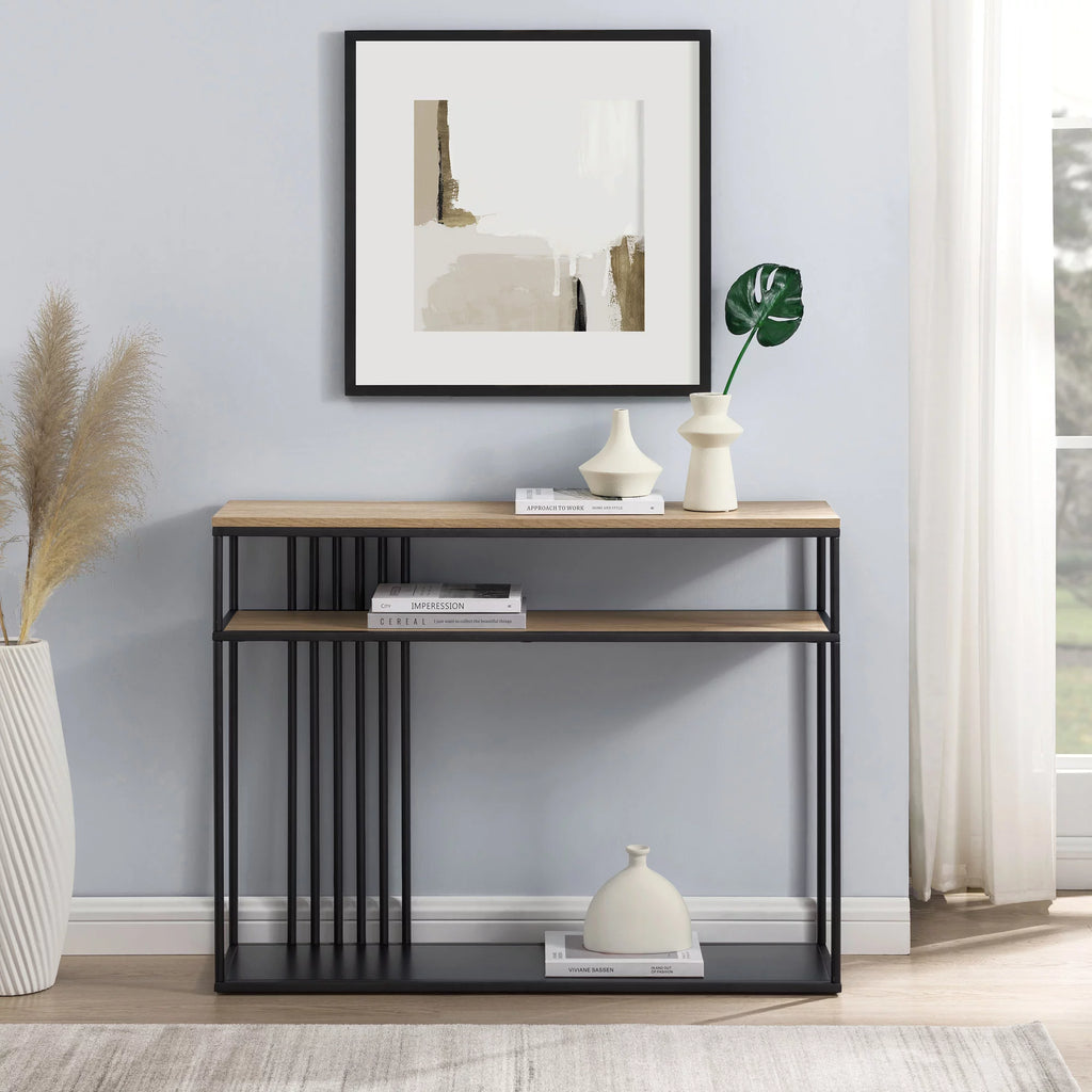 41" Slatted-Side Metal Console Table Z231616