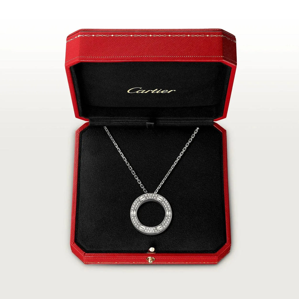 Screw Love Necklace With Diamond Paved N3711